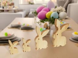 Hasen Kiefernholz 4er Set - Bild 5